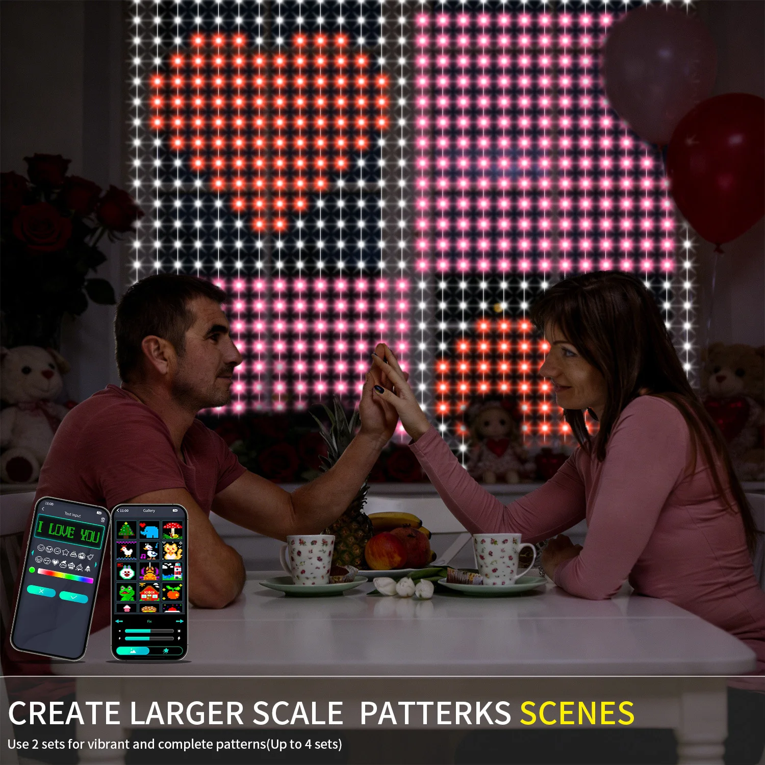 

Умные светильники-шторы 2026, 400 LED, синхронизация цвета/музыки, уникальный подарок, декор для спальни, террасы, сада.