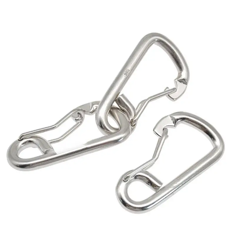 Marine Boat Clip Snap Hook Lightweight 80mm Portable Safety 316 Stainless Steel Anti-corrosion Accessories for Camping Fishing