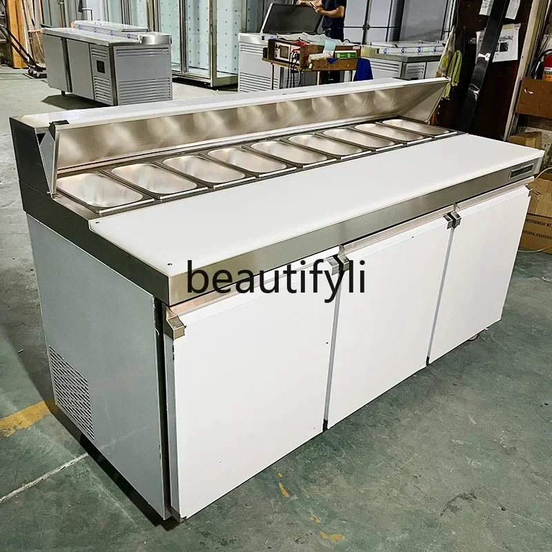 Z189  Stainless Steel Refrigerated Noodle Vegetable Fruit Salad Cabinet Frost-Free Commercial Equipment