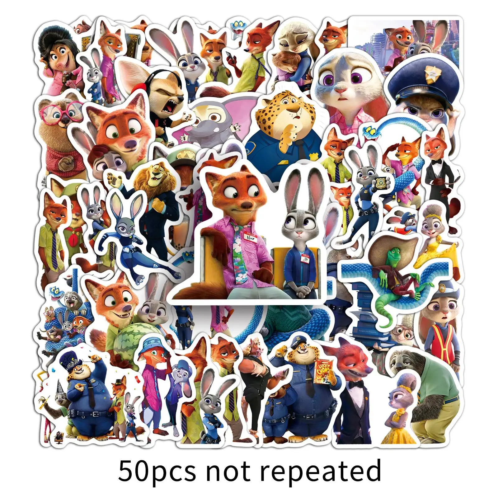 10/50PCS Nuovo Zootopia 2 Disney Movie Graffiti Adesivi Judy Hopps Nick Wilde Cartoon Decalcomania FAI DA TE Bagagli Telefono Chitarra Giocattoli Per Bambini