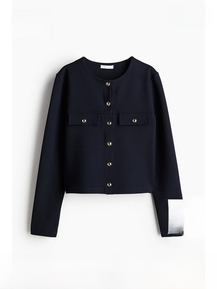 

H&M Women's Long Sve round Ne Warm Base Layer Coat Spring Silhouette Small Fraance Open Cardigan Top 236229