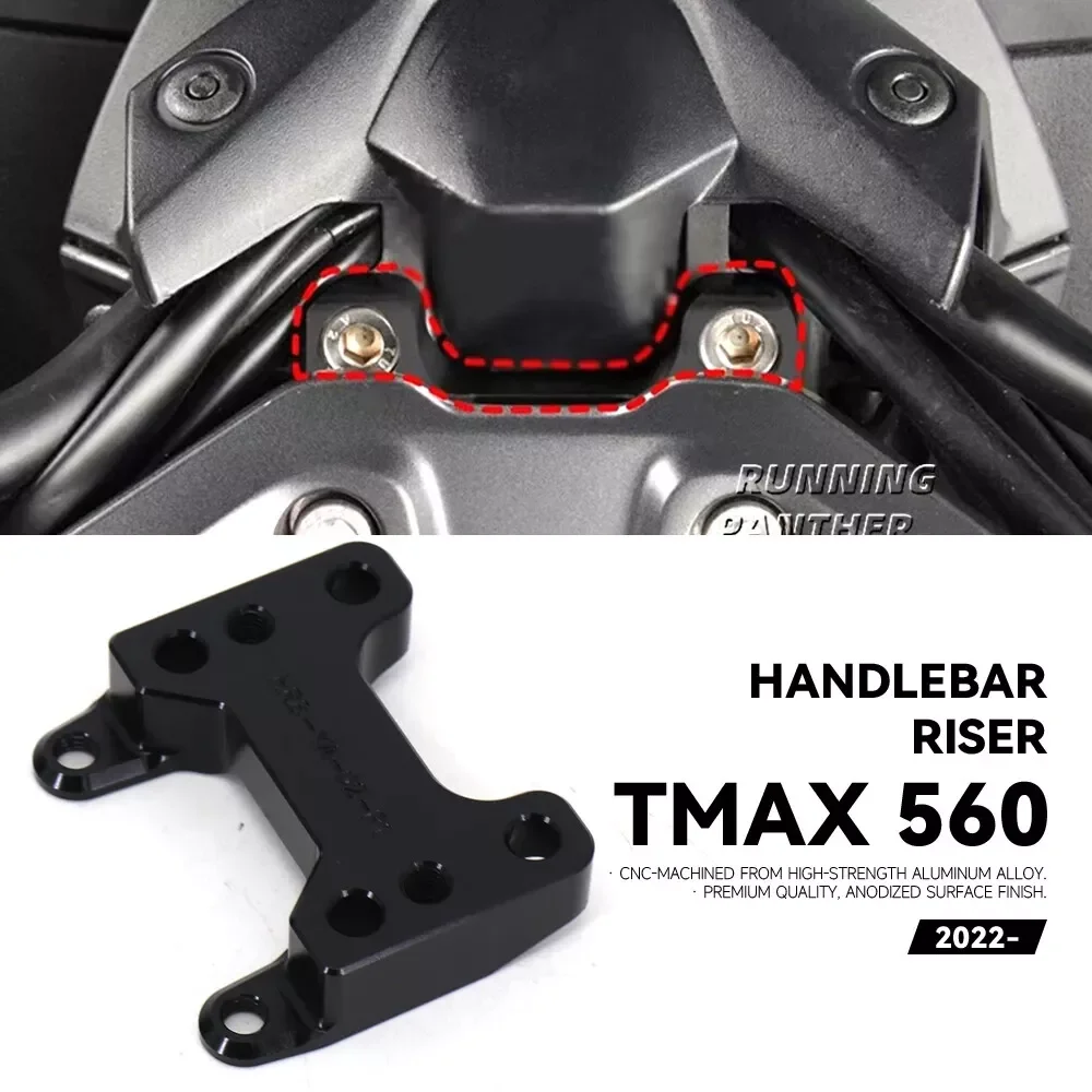 For Yamaha TMAX560 Handlebar Riser Handle Bar Raiser Extend Mount Clamp Adapter