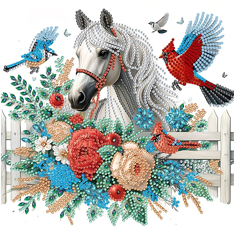 30*30cm Partial Special Shaped Drill 5D DIY Diamond Painting Kit Horse Decoration Rhinestone Diamond Painting Home Wall Decor