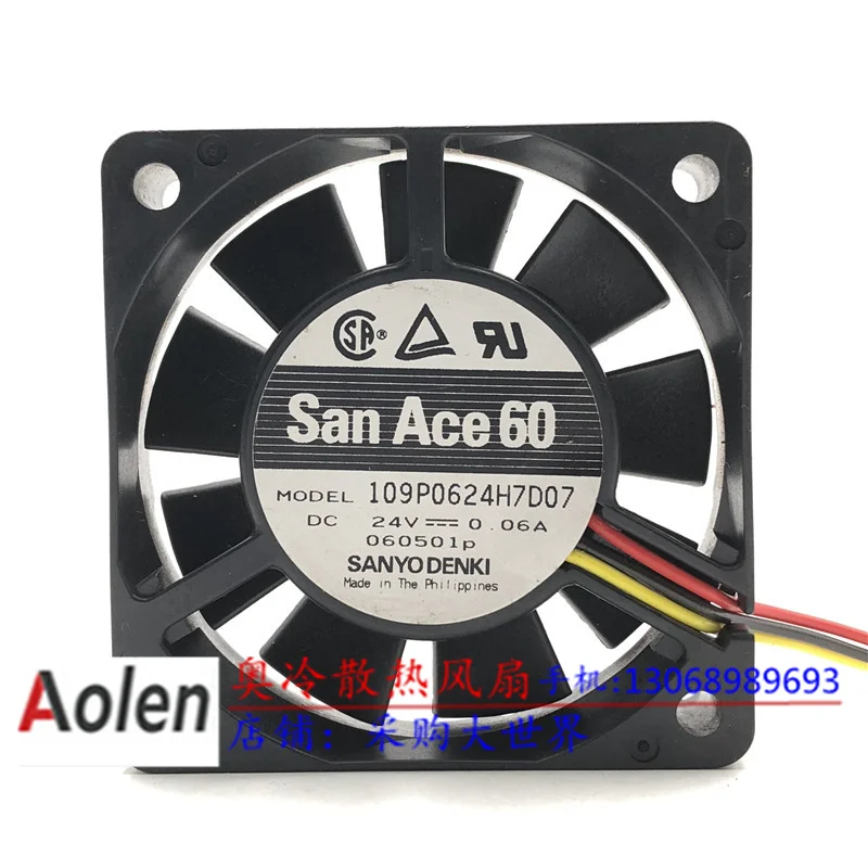 New original 109P0624H7D07 24V 0.06A 6cm 6015 3-wire speed test Fanuc inverter cooling fan