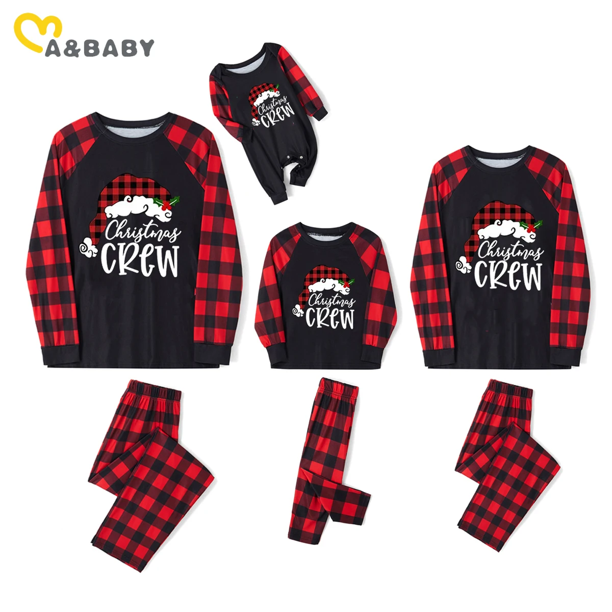 

ma&baby Winter 2024 Christmas Pajamas Set Adult Kids Matching Clothes Soft Sleepwear Baby Pjs Xmas Pyjamas Family Look