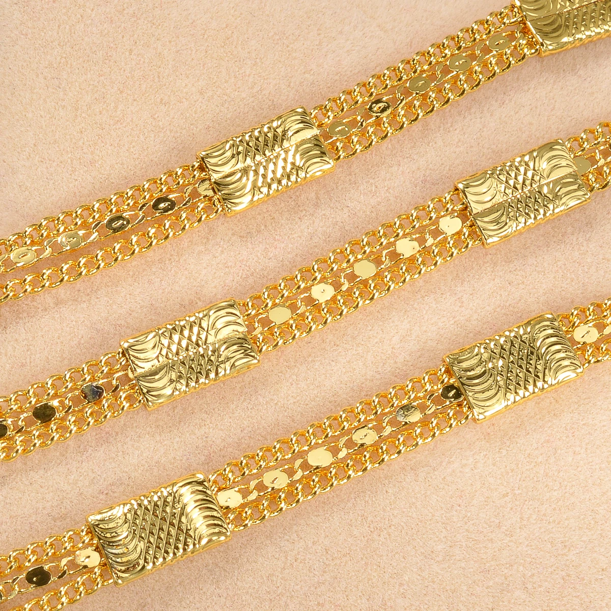 Sunny Fashion Italien 750 18 Karat vergoldete geometrische Halskette für Männer und Frauen Hip Hop Rock Schmuck Accessoires Geschenk – Detail 8