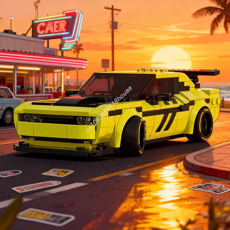 

306pcs MOC Dodge Challenger SRT City Champions Model Building toy blocks Construction DIY idea Christmas gift Education Birthday