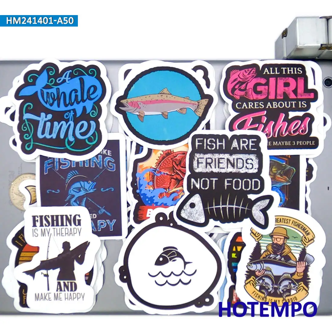 20/30/50 Stuks, Grappige Visserstijl Slogan, Ga Vissen Stickers, Geschikt voor Boten, Bagage, Scrapbook, Auto, Motorfiets, Telefoon, Skateboard, Helm, Glas, Vistank, Muur, Laptop Stickers