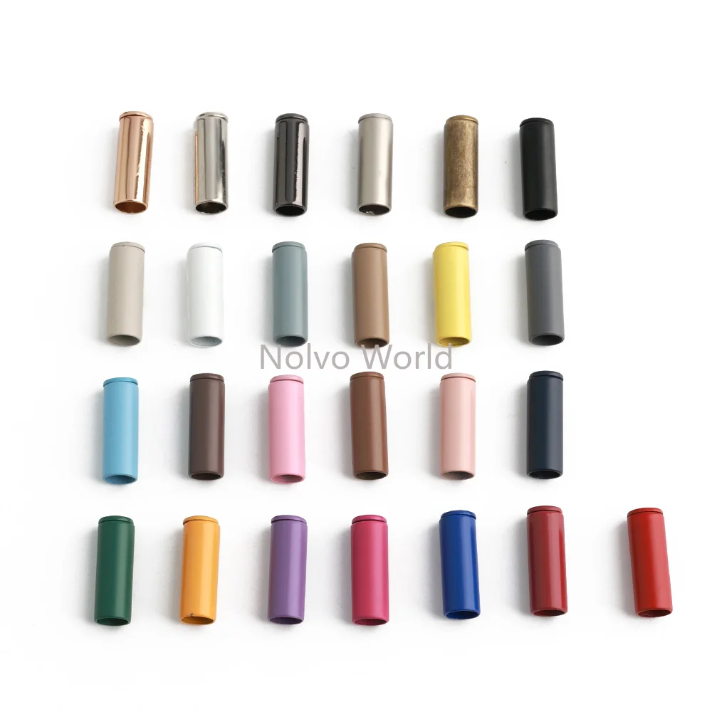20/50/100PCS 21x7mm Metal Rope Ends Stopper Button For Bag Shoes Apparel Sportswear Detachable Stopper With Lid Cap Accessories