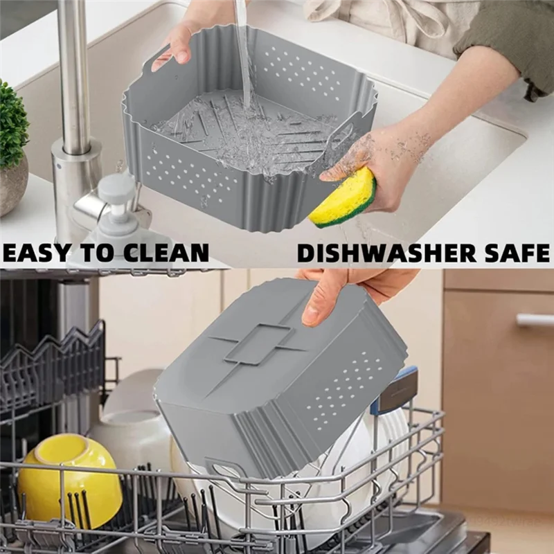 

A98I-Silicone Air Fryer Liners Air Fryer Silicone Liners Air Fryer Liners Silicone Black