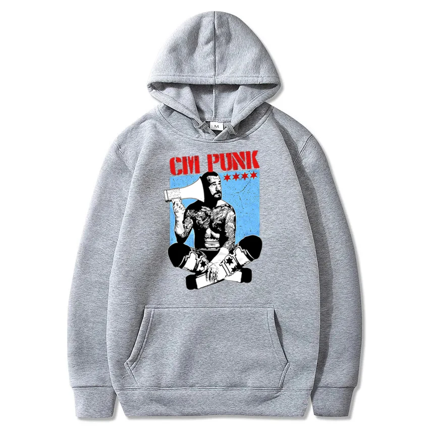 Cm Punk Graphic Hip Hop Hoodies American Professional Wrestler Unique Sweatshirts Hipster Streetwear Harajuku Warm Male Clothing