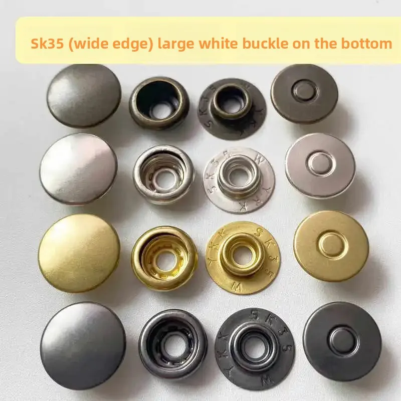 

YKKSK35 (wide Edge Bottom) Large White Buckle All Copper Metal O Type 10 Sets