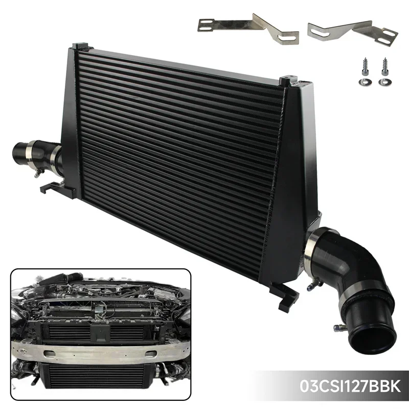 Black Front Mount Tube & Fin Intercooler Kit For Audi A4 AIIroad B9 A5 2.0T S4 S5 3.0T B9 EVO3 35TFSI/40TFSI 2015+