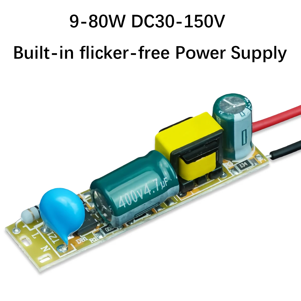 5pcs 9-80W Non-Isolated Flicker-Free LED Driver/Power Supply for T5/T8 Tubes and Office Linear Lights