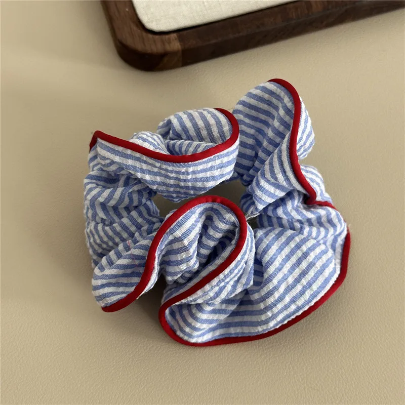 1 قطعة الأزرق والأبيض مخطط صراع اللون الأمعاء الغليظة الشعر الدائري الطازجة ذيل حصان الشعر الدائري الشعر حبل الحلو الرخام رئيس لوحة #4