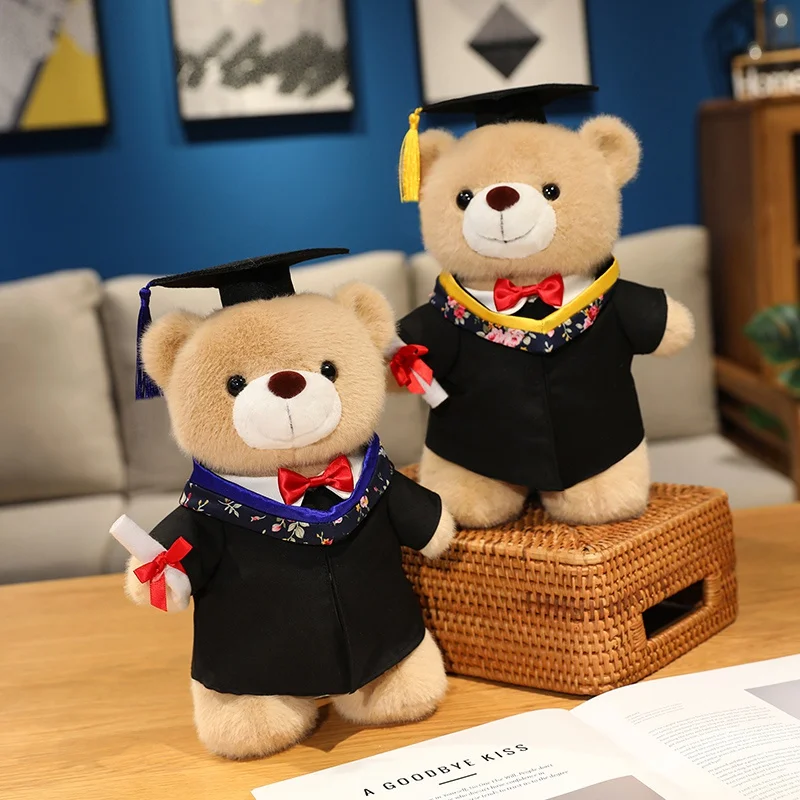 

30CM Graduation Dr.Bear Plush Toy Cute Bear Wear Nurse Doctor Uniform Stuffed Animal Doll Students Graduation Gift