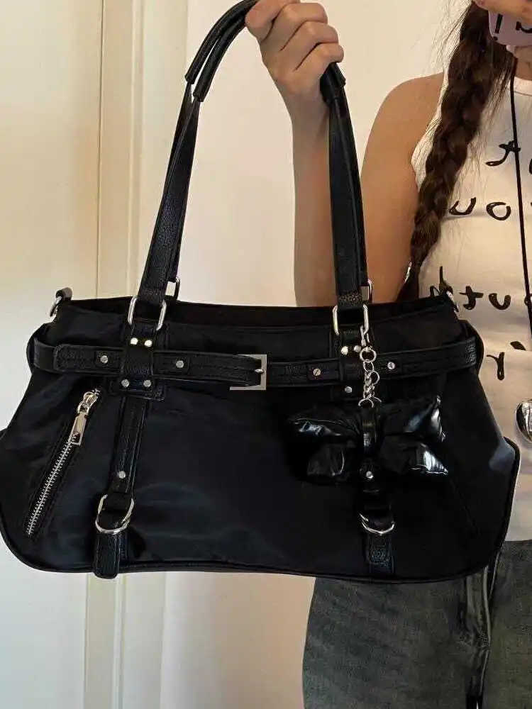 Trendy Fitness Yoga Bag 2024 Commuter Shoulder Crossbody Handbag Large Capacity Sweet Cool Women's Bag British Style Polyeste...