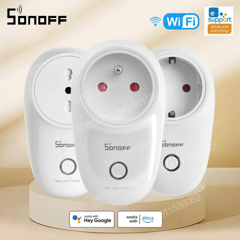 

SONOFF S26 R2 WiFi Smart Plug 16A EU Wireless Outlet DE/FR/UK/IT/BR Power Socket APP Remote Control Work With Alexa Google Home