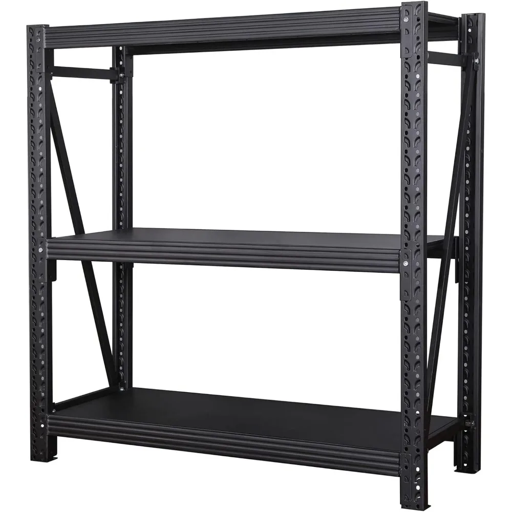 

3-Tier Industrial Shelving Rack, Heavy Duty Workshop Storage Rack, Adjustable Metal Garage Shelf,1500lbs Capacity for Warehouse