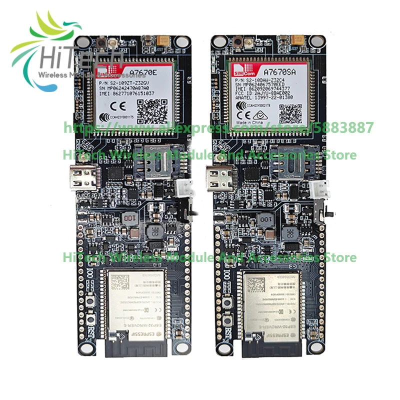 SIMCOM T-SIM A7670E A7670SA A7670G LTE Cat1 Module ESP32-WROVER-B Development Board GPS LTE 4G FPC Antenna TF Card GSM GPRS EDGE