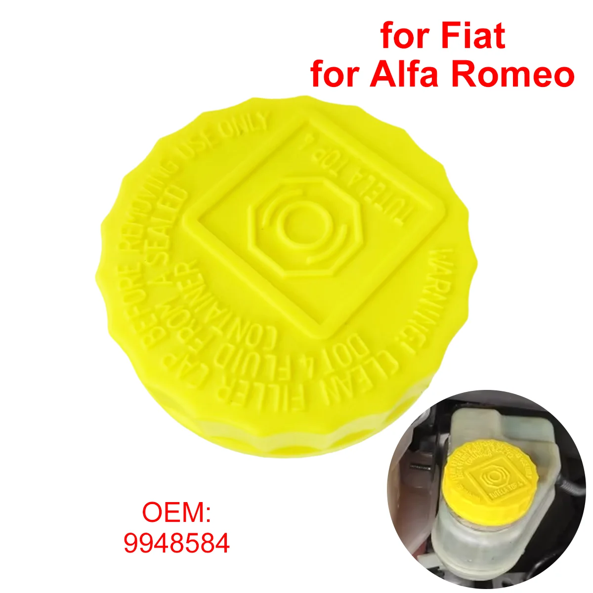 9948584 for Fiat Punto 500 Bravo Ducato Stilo for Alfa Romeo Car Brake Master Cylinder Tank Cap Brake Fluid Reservoir Lid