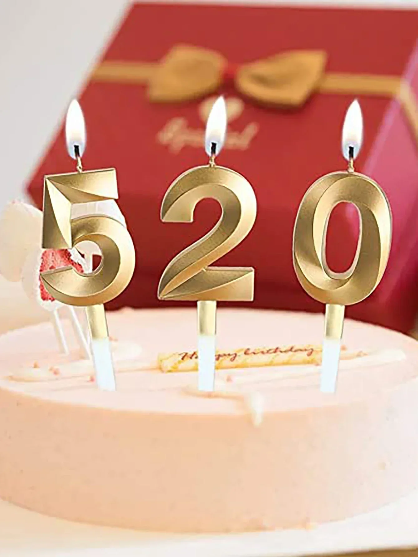 1 Stück – Geburtstagskerze, goldene Zahl 0–9, rauchfrei, Geburtstagskuchen-Einsatz, Party-Kerze, Dekoration, Jahrestagskuchen – Detail 3