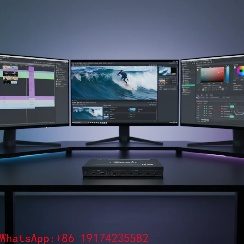 8K Multi-Screen Processor: 1xHDMI 2.1 DP 1.4 Input, 6x4K Outputs, Point-to-Point Splicing  Ideal for Exhibition/VR/Curved Cinema