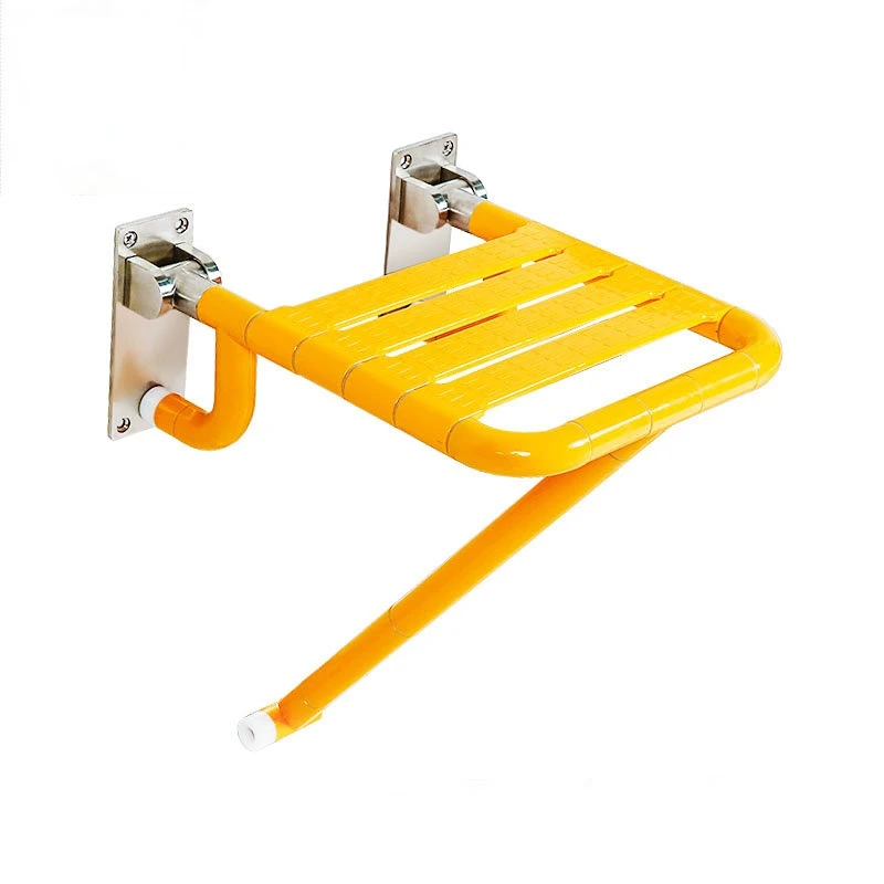 The bathroom depends on the wall to turn over folding shower chair white yellow bearing 300kg