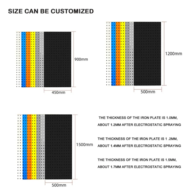 custom.Kainice Supermarket Metal Display Pegboard Display Racks Shelf Stagger Perforated Sheets Kitchen Home