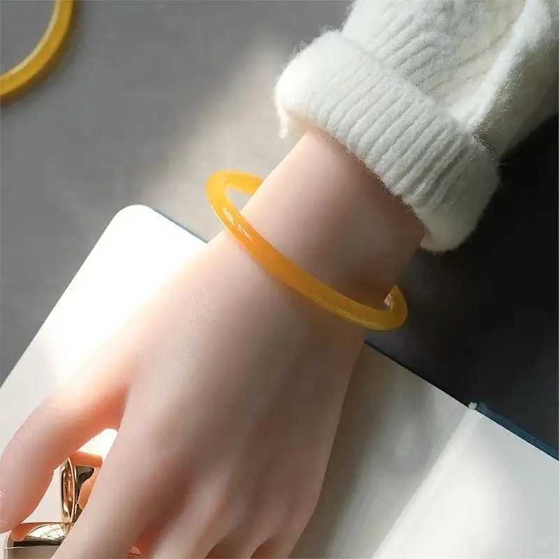 Certified Jade Bangle Women Fine Jewelry Natural Myanmar Jadeite Yellow Burmese Jades Bangle Genuine Grade A Burma Jade Bracelet