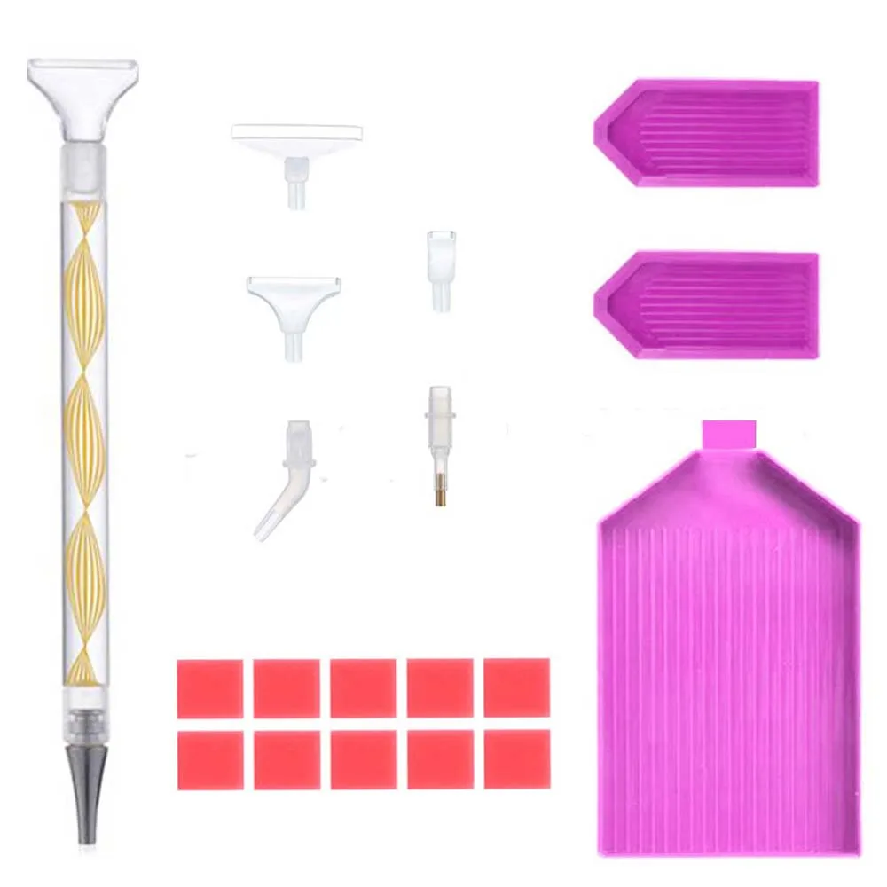 Diamond Drawing Tool Pattern Dot Diamond Pen Multi functional DIY Round Diamond Adhesive Diamond Pen Combination Set