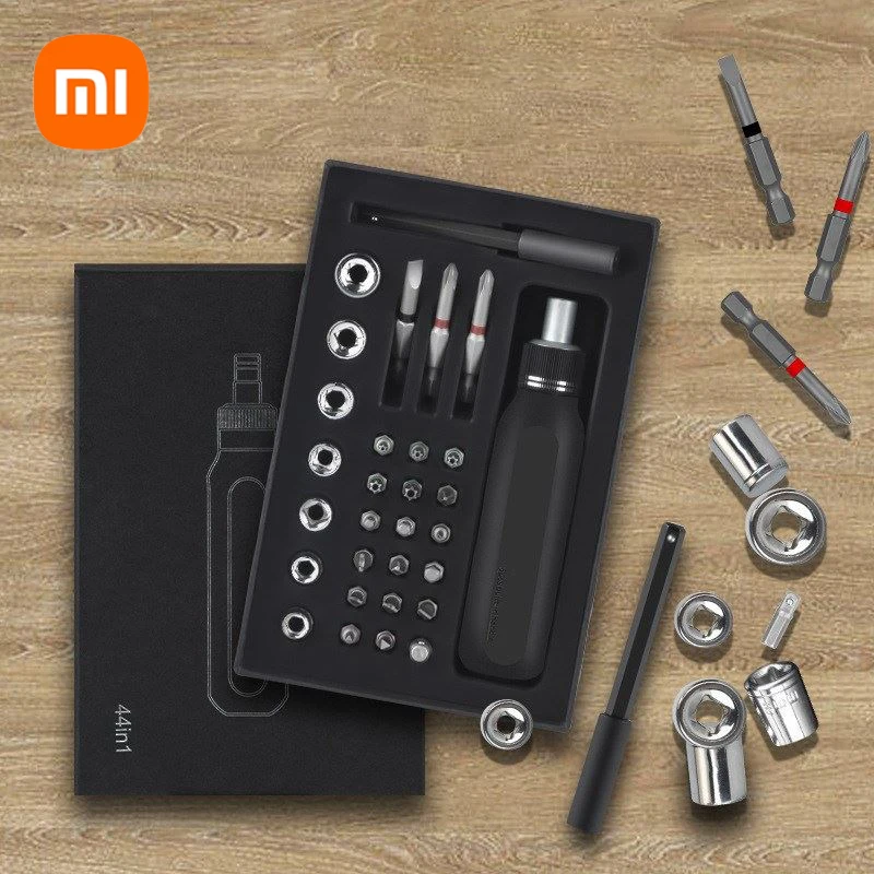 Xiaomi 37 In 1 Ratchet Screwdriver Set With Extension Rod Manual Tool For Computer Mobile Phone Home Repair Magnetic Bolt Driver