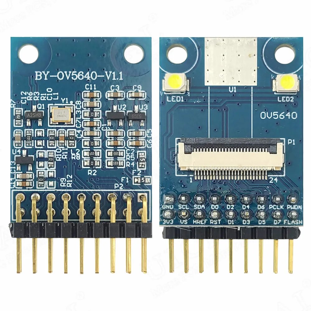 OV5640 Camera Module Adapter Board with 8-Bit SCCB IIC Port 18PIN RGB YUV JPEG Double Flash Light Control Development Board