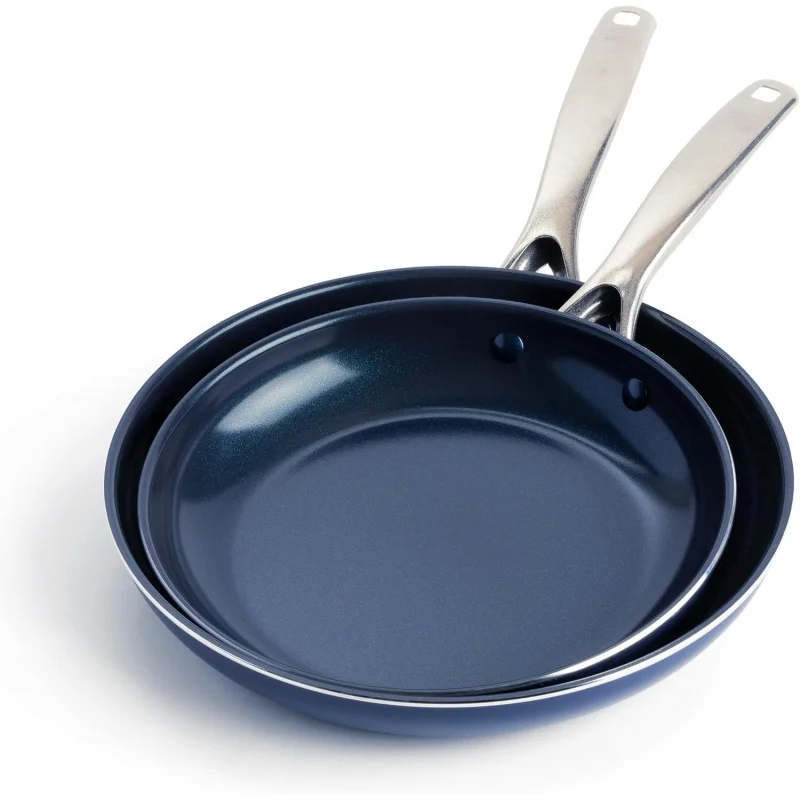 

The Ultimate Healthy Cooking Set: 2-Piece Diamond Ceramic Nonstick Pans, Metal Utensil Safe & Cool Touch Handles