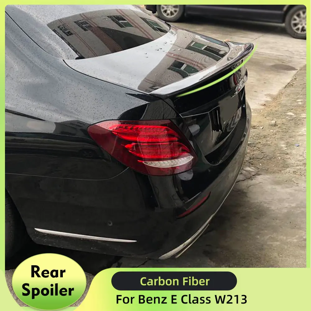 Car Rear Trunk Spoiler for Mercedes-Benz E Class W213 E300 E400 E43 E63 4 Door 2016-2019 Carbon Fiber Rear Wing Spoiler Boot Lid