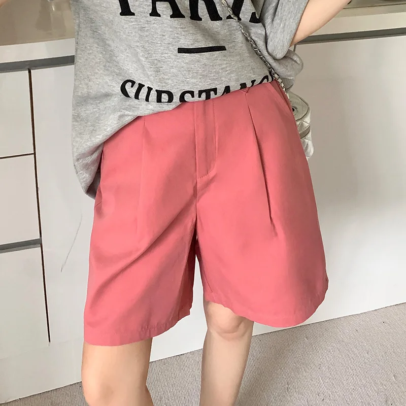 

Leisure pants for women in spring/summer 2024, high waisted wide leg pants, 5 point shorts, loose fitting straight leg shorts