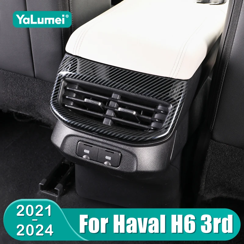 Für Haval H6 3rd Gen GT 2021 2022 2023 2024 HEV PHEV Edelstahl Auto Hinten Klimaanlage Vent Outlet Abdeckung Zubehör