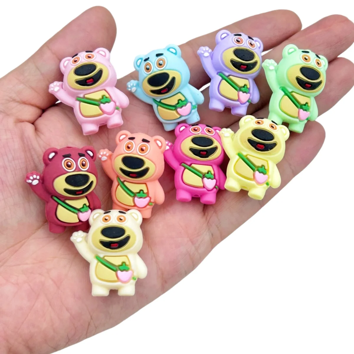 10PC Manik-manik Silikon 3D DIY Bentuk Beruang untuk Rantai Puting, Manik-manik Pena, Aksesoris Perhiasan, Manik-manik Focal 3D, Silikon Food Grade untuk Hadiah Bayi