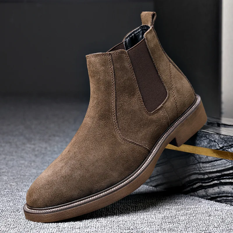 Men's Short Boots 2026 Men's Chelsea Boots British Style Anti Velvet Leather Autumn/Winter New Collection