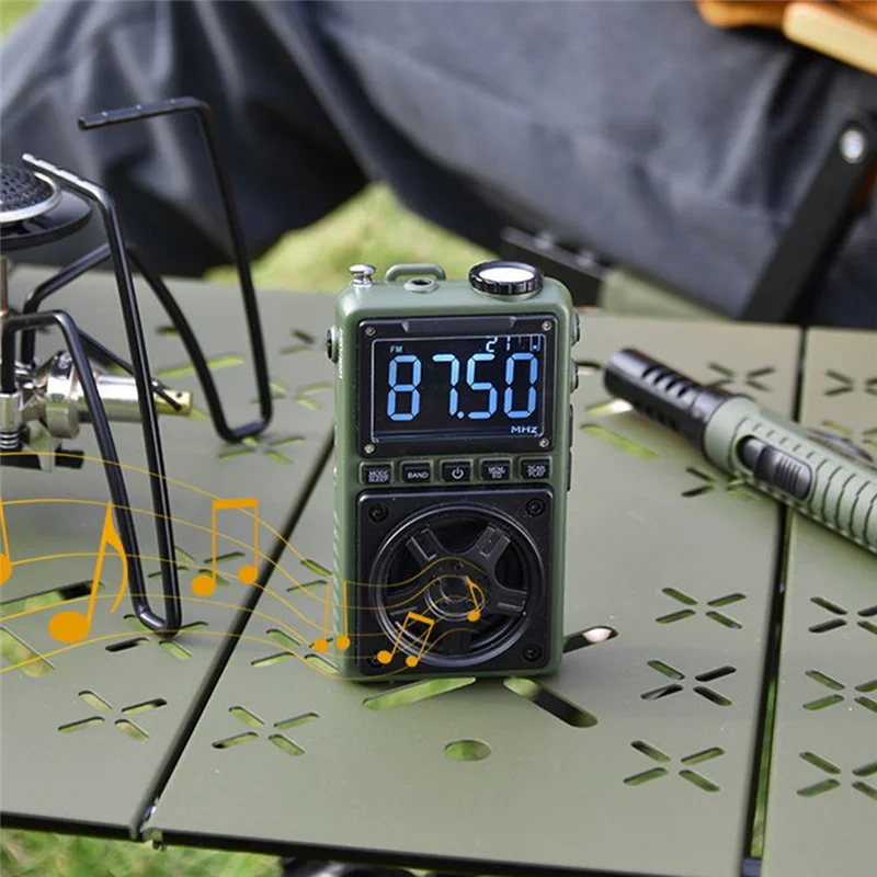 ABGI-Mini rádio portátil multifuncional AM/FM portátil de bolso Bluetooth digital para idosos cartão de banda completa