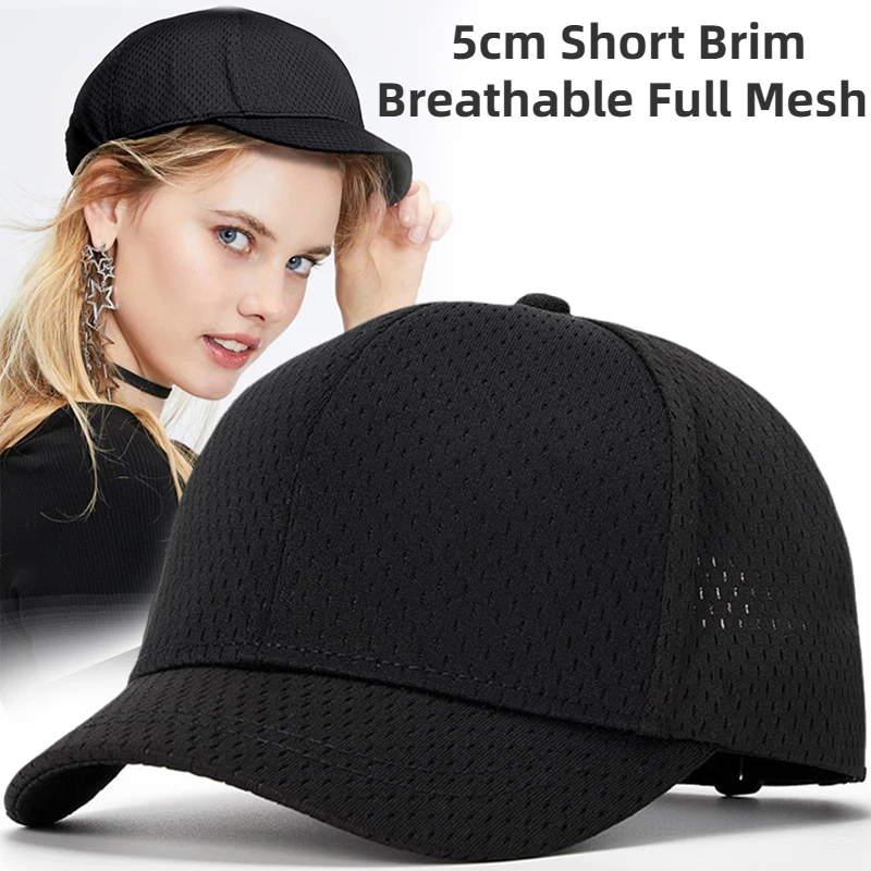 

Big Head Plus Size Summer Breathable Mesh Baseball Cap for Women Men Short Brim Hat Trucker Sports Golf Running Hat Hip Hop