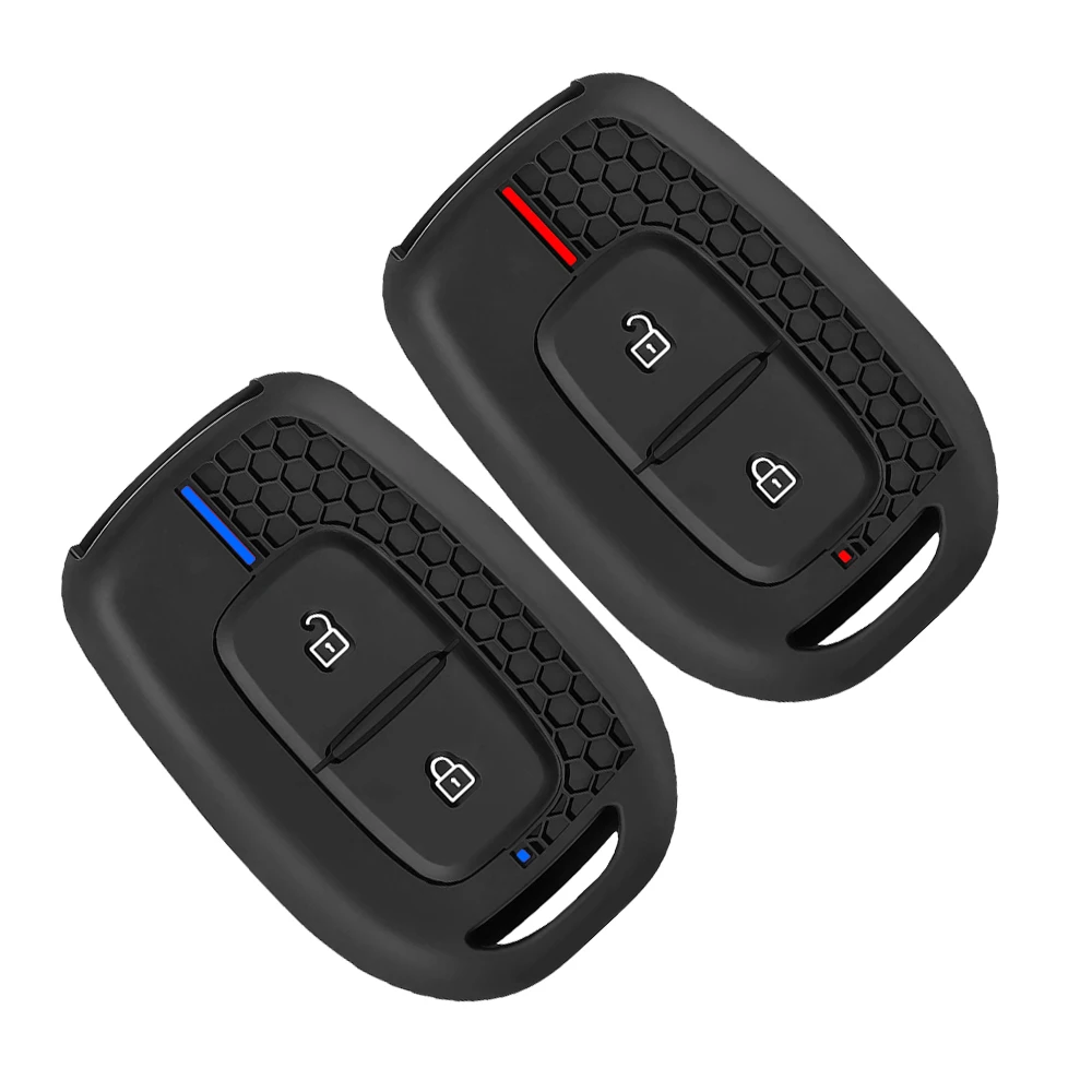 Funda de silicona con soporte para llave de coche, 2 botones, para Renault Kwid, símbolo de tráfico, Dacia Sandero Logan Duster 2016 2017 2018
