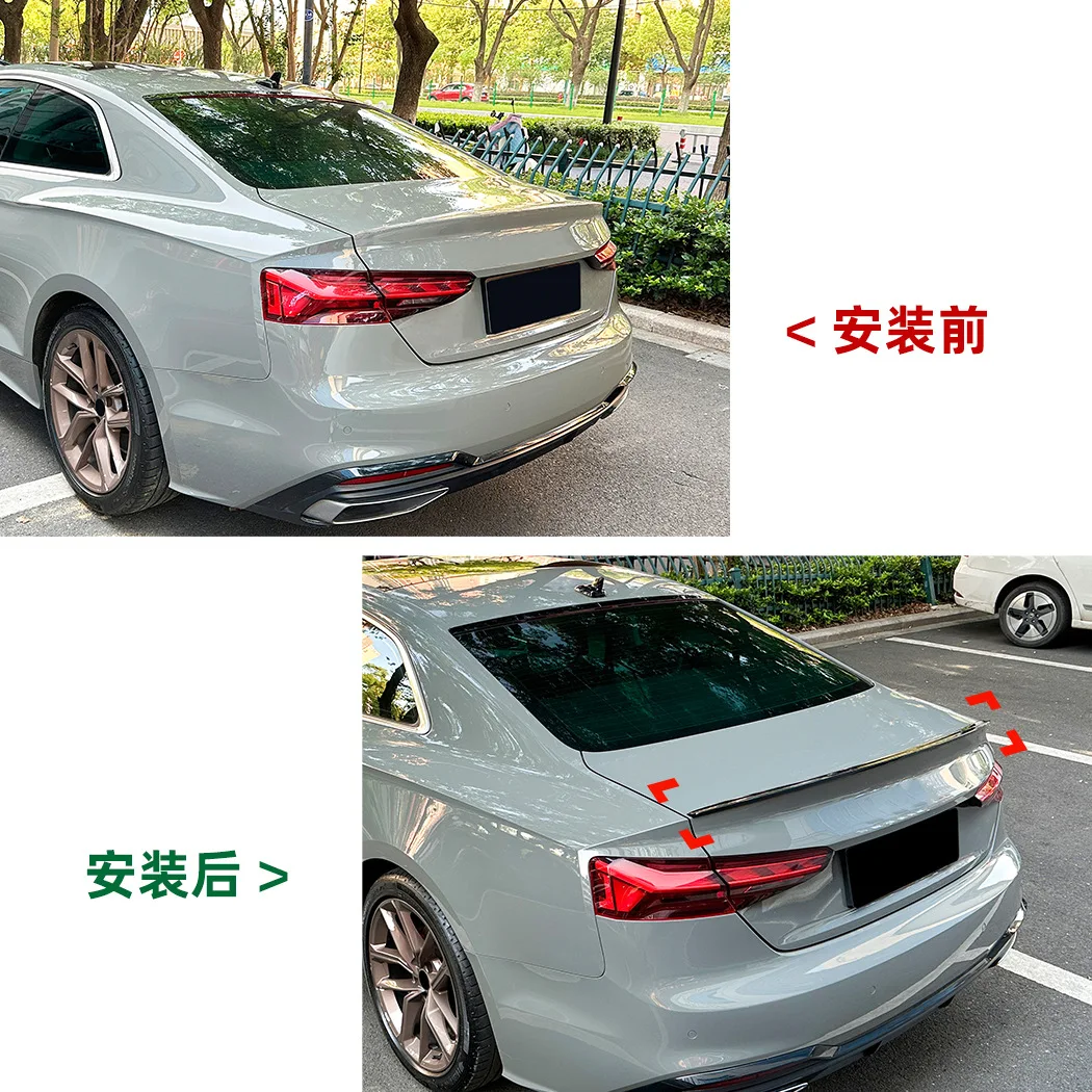 

Spoiler Cap For Audi A5 F5 Coupe S-Line S5 RS5 B9 2 Door Sportback 2017-2024 S5 Style Rear Boot Spoiler Car Styling Accessories