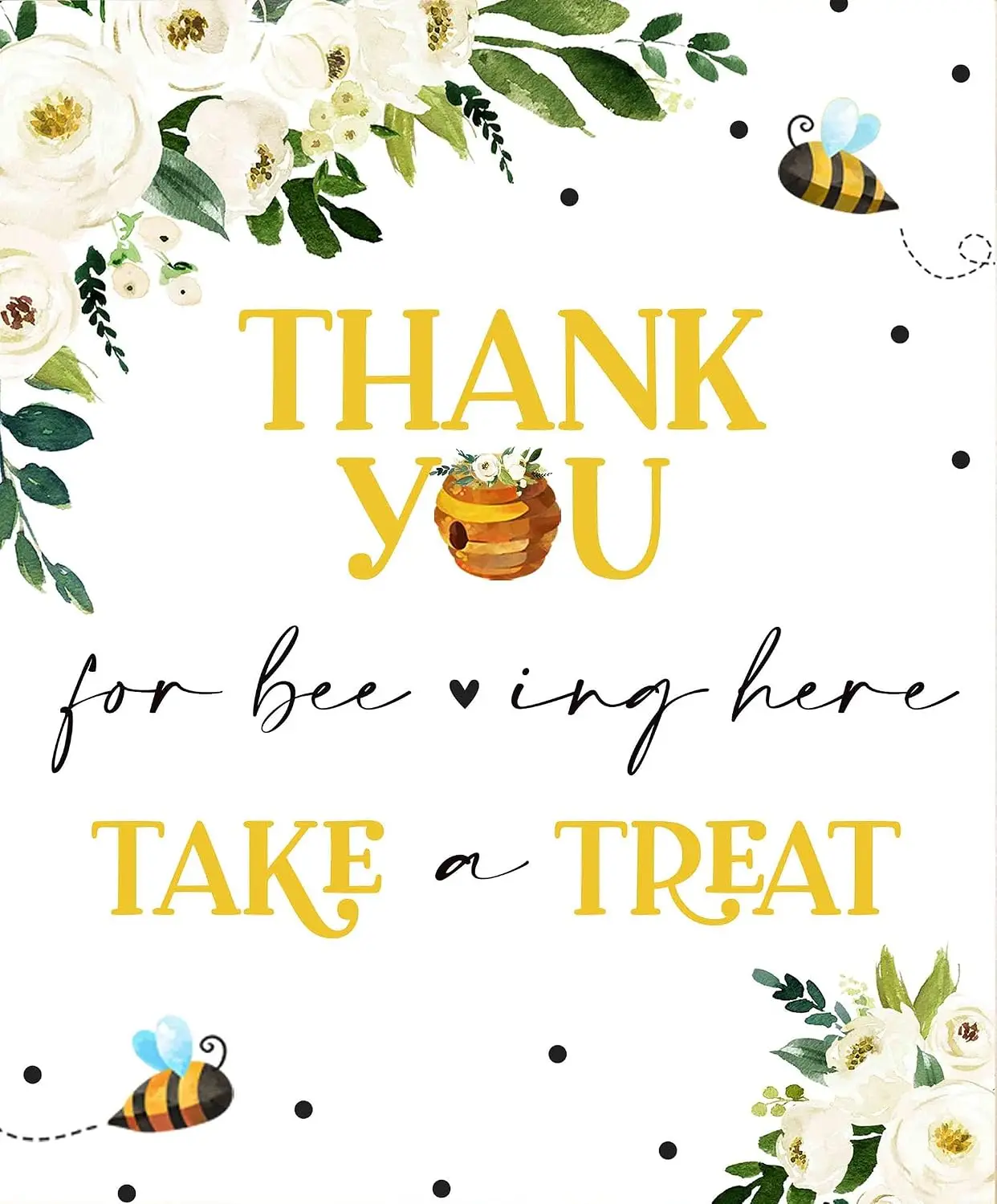 Eeypy Thank You for Bee-ing Here Sign Bumble Bee Table Sign Honey Bee Baby Shower Party Decorations Metal Signs Vintage 8x12 Inc