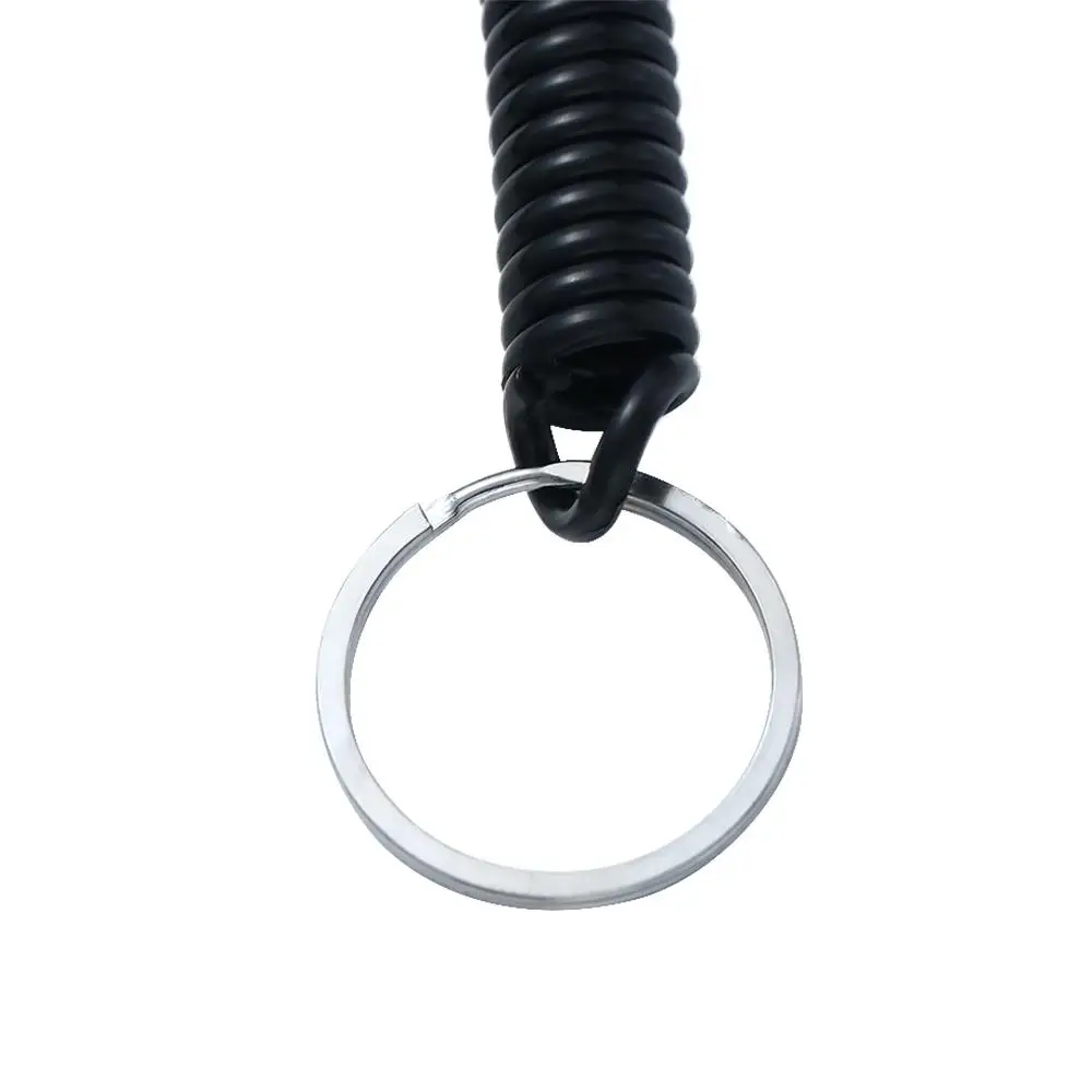Spring Lanyard Keyring Anti-lost Stretch Wristband Wrist Coil Key Cord Clasp Spiral Stretch Keychain Spring Rope Key Ring