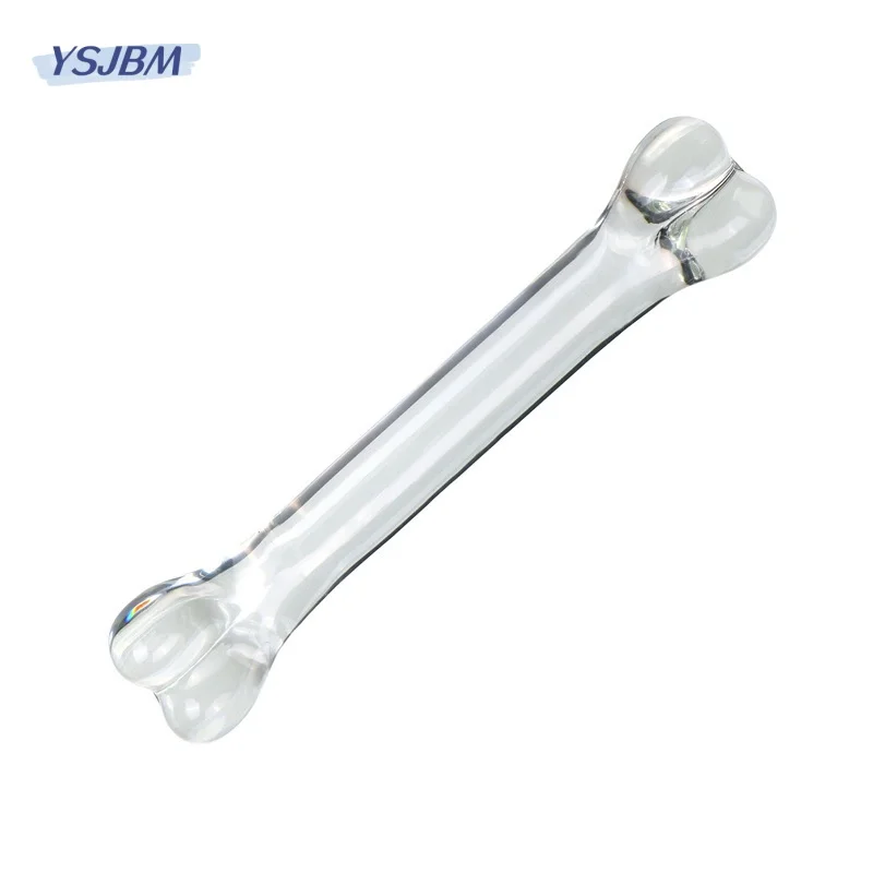 Erotic Glass Dildo Realistic Fake Penis with Crystal Duo Large Bone Stick Anal Butt Plug for Women Vagina Peep Massage Sex Toys