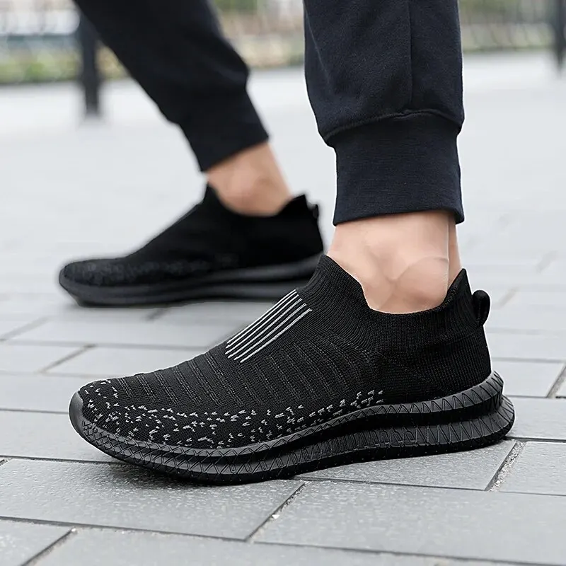 Mens Walking Shoes Fashion Breathable Slip on Socks Shoes UNISEX Lightweight Shock Absorption Outdoor Casual Sneakers