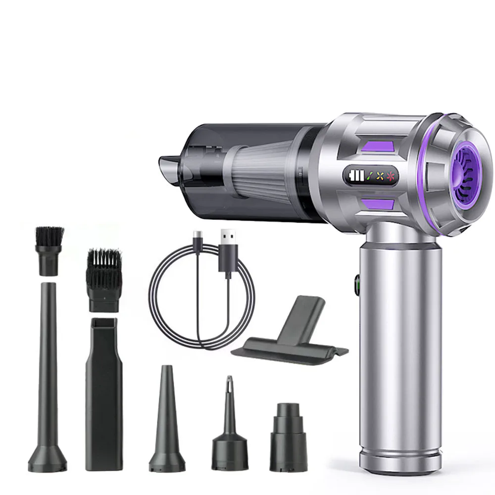 

Air Duster Quick Inflation Car Vacuum Cleaner LED Indicator 4 In 1 Handheld Vaccum Cleaners Strong Blowing/Suction Wireless