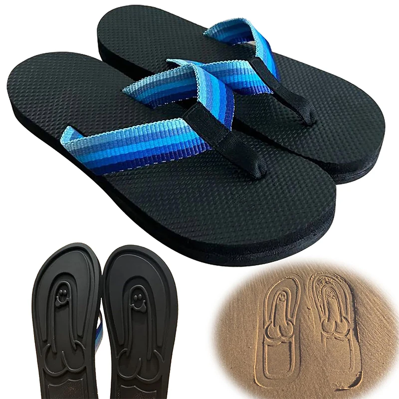 Sandalias de espiga de playa de parodia creativa de suela gruesa para hombre, regalo divertido novedoso