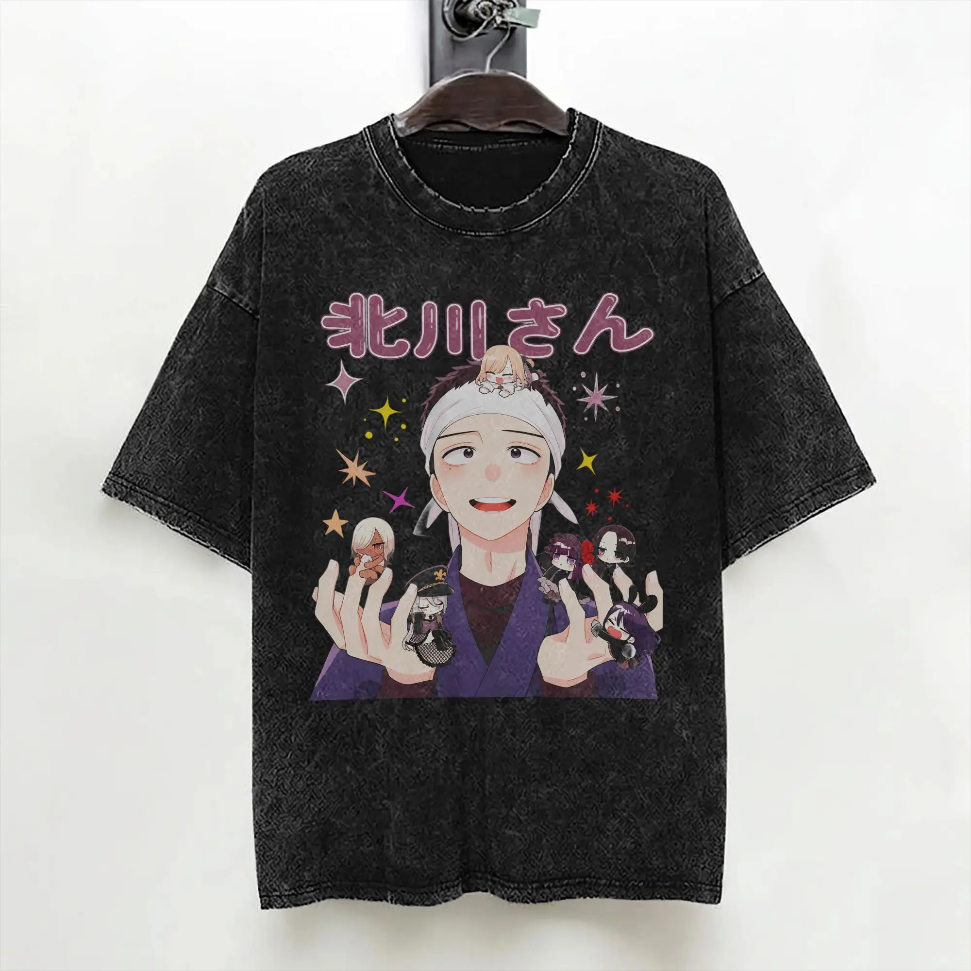 Marin Kitagawa Anime Washed T Shirt Streetwear Retro T-Shirts My Dress-Up Darling Tees Tops Men Women Short Sleeve Street Summer